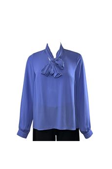 BLOUSE WITH LIGHT BLUE BOW DETAIL Extè Extè | ART.3088/GGCELESTE