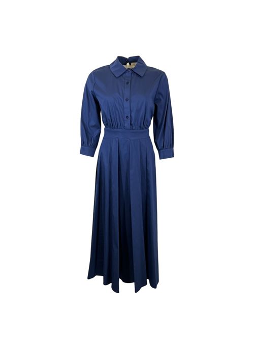 LONG DRESS WITH BACK NECKLINE DETAIL NAVY BLUE Extè Extè | ART.6028BLU