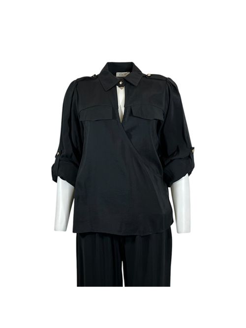 Extè WOMEN'S BLACK BRAIDED CLOSURE SHIRT Extè | ART.6244NERO