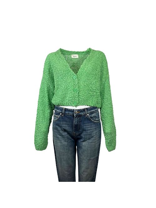 GREEN WOMEN'S ALLEY CROP CARDIGAN VICOLO | 33011BVERDE