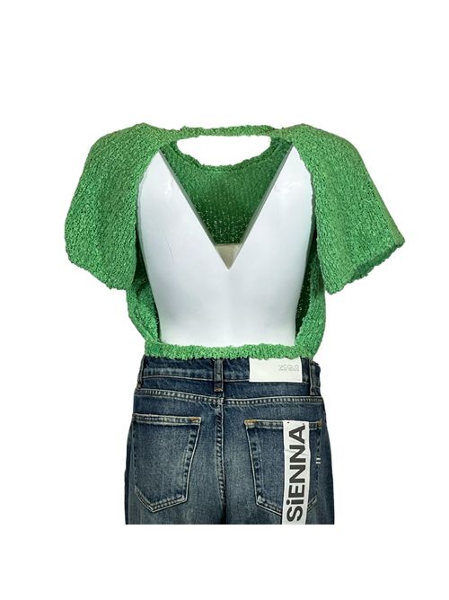 WOMEN'S CROP SWEATER ALLEY BACK DETAIL GREEN VICOLO | 33013BVERDE