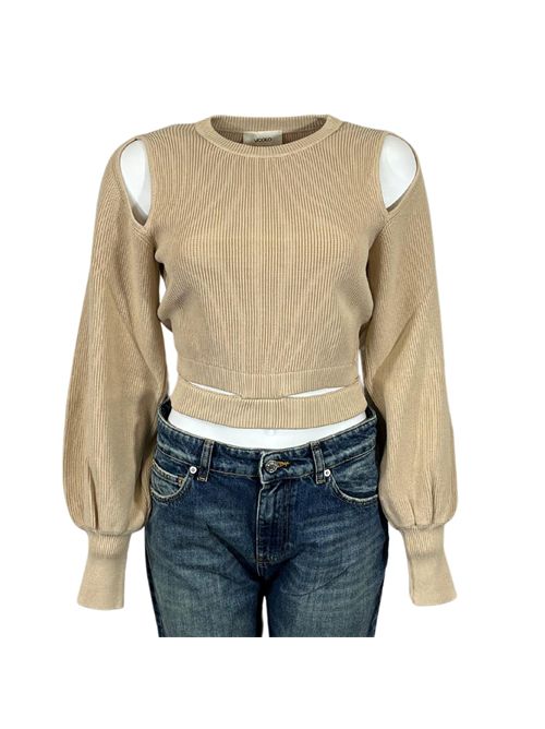 BEIGE WOMEN'S VICOLO SWEATER WITH CUT-OUT DETAILS ON THE SHOULDERS VICOLO | 77062BBEIGE