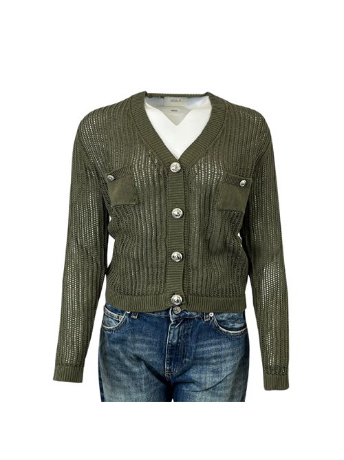 CARDIGAN VERDE MILITARE VICOLO DONNA p/e VICOLO | 77076BMILITARE