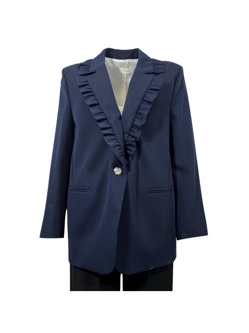 VICOLO WOMEN'S JACKET WITH FAN COLLAR BLUE VICOLO | TB0149BLU