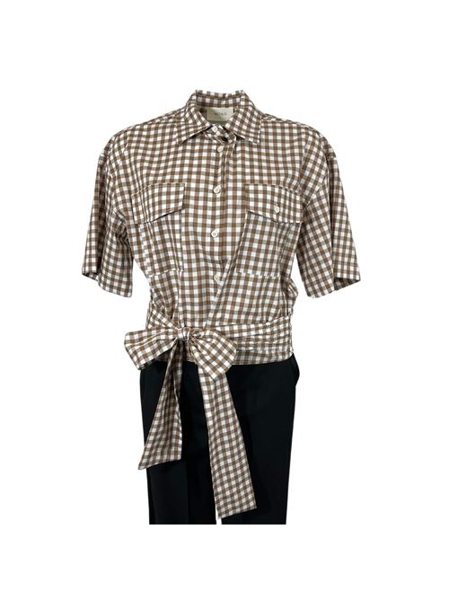 WOMEN'S ALLEY BOW DETAIL CHECKED SHIRT VICOLO | TB0747QUADRI