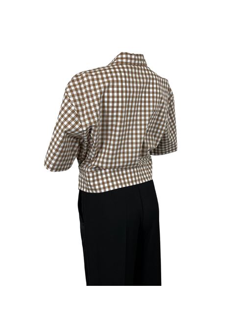 WOMEN'S ALLEY BOW DETAIL CHECKED SHIRT VICOLO | TB0747QUADRI